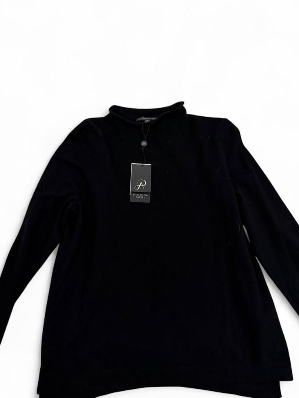 Adrianna Papell Black Mock Neck Sweater